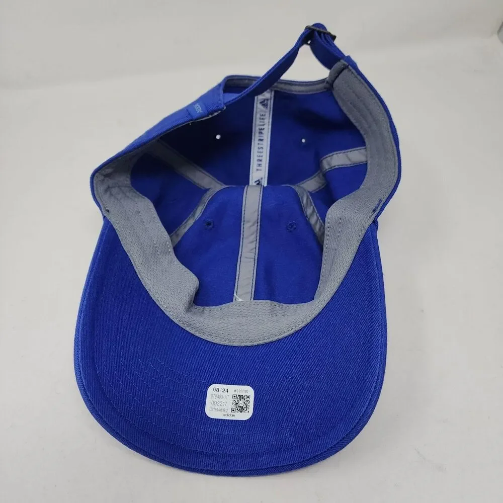 Adidas Hat Cap Strap Back Womens Adjustable Blue AEROREADY Cotton Logo Twill